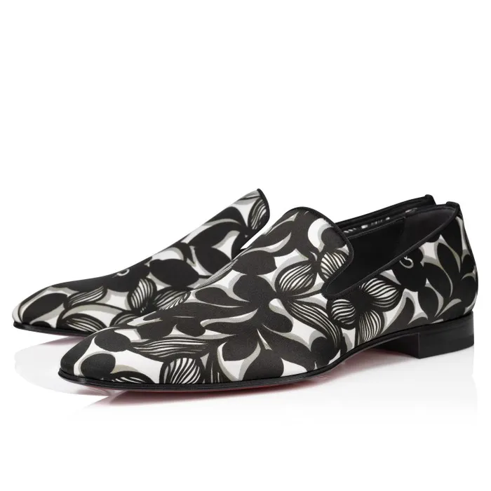 Men Dandelion Loafers 8211 Petunia Printed Crepe Satin 8211 Black Christian Louboutin Loafers and Moccasins Men Dandelion Loafers 8211 Petunia Printed Crepe Satin 8211 Black Christian Louboutin Loafers and Moccasins