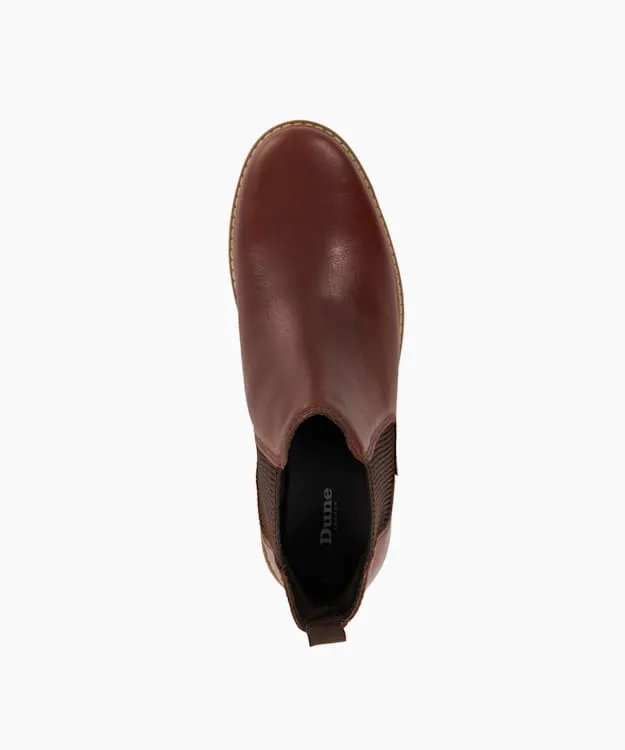 Men Dune London Chelsea Boots Brown Leather Boots Brown