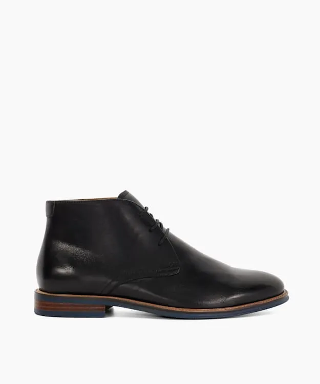 Men Dune London Chukka Boots Round Toe Lace Up Boots Black