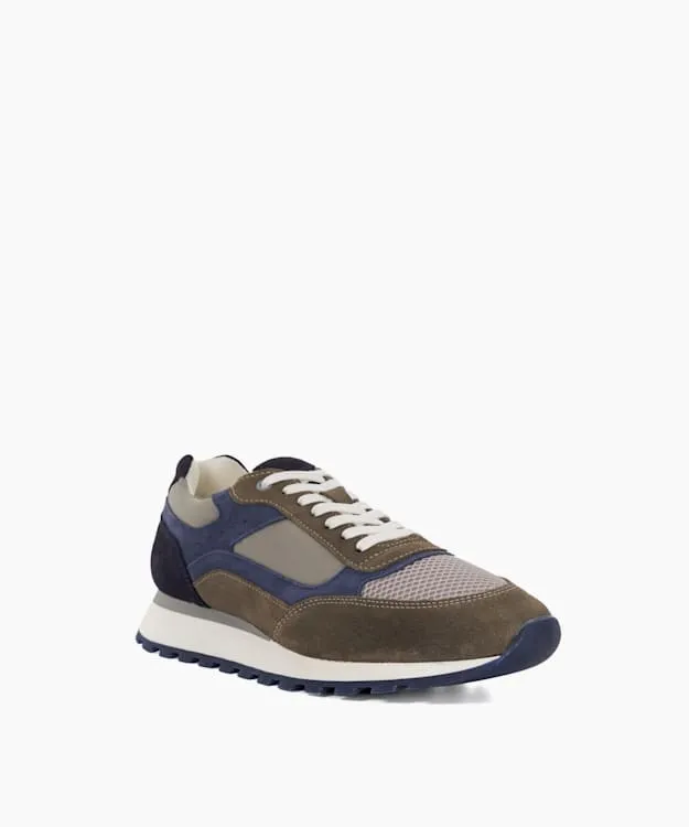 Men Dune London Trainers Colour Block Runners Grey