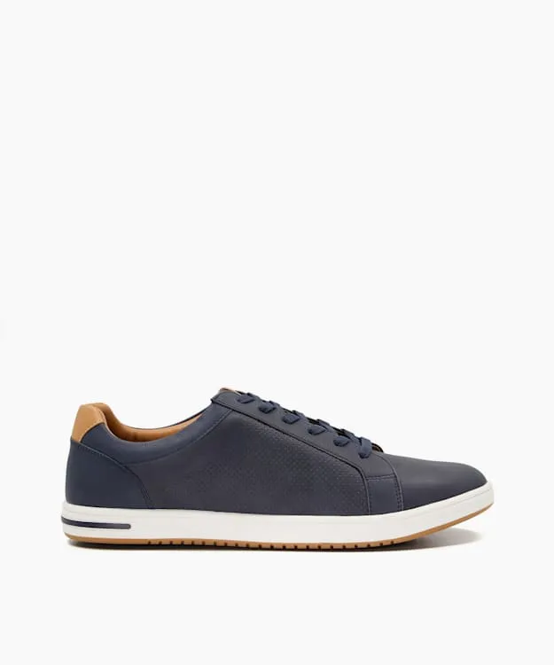 Men Dune London Trainers Perforated LaceUp Trainers Blue