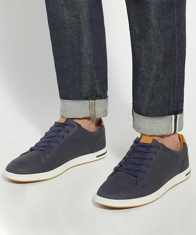 Men Dune London Trainers Perforated LaceUp Trainers Blue