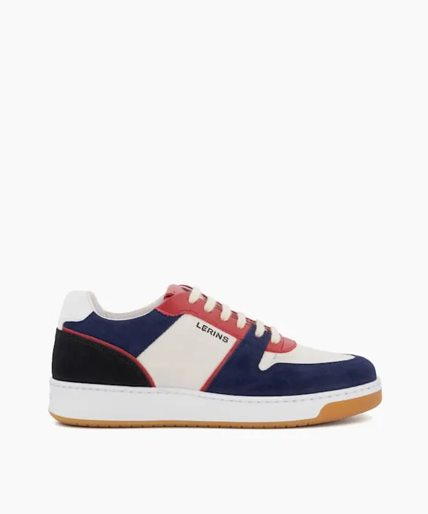 Men Dune London Trainers Suede Recycled LaceUp Trainers Blue Suede