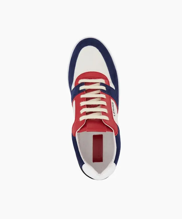 Men Dune London Trainers Suede Recycled LaceUp Trainers Blue Suede