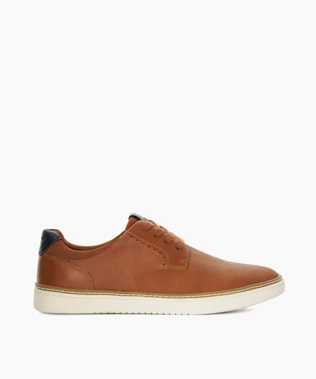 Men Dune London Trainers Wide Fit Contrasting LaceUp Trainers Brown