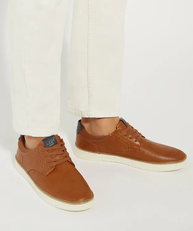 Men Dune London Trainers Wide Fit Contrasting LaceUp Trainers Brown