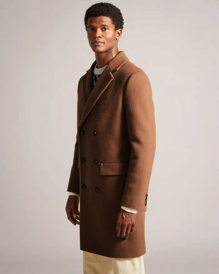Men EDOUARD 8211 Wool Blend Double Breasted City Coat Tan Ted Baker Coats and Jackets Men EDOUARD 8211 Wool Blend Double Breasted City Coat Tan Ted Baker Coats and Jackets