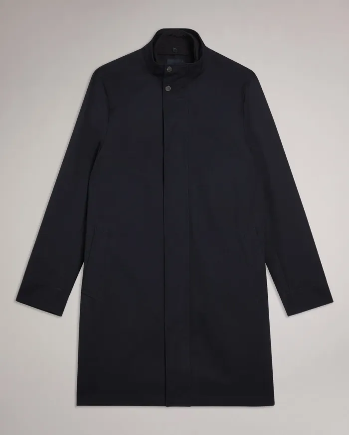 Men EROLSON 8211 Funnel Neck Coat With Removable Lining Navy Ted Baker Coats and Jackets