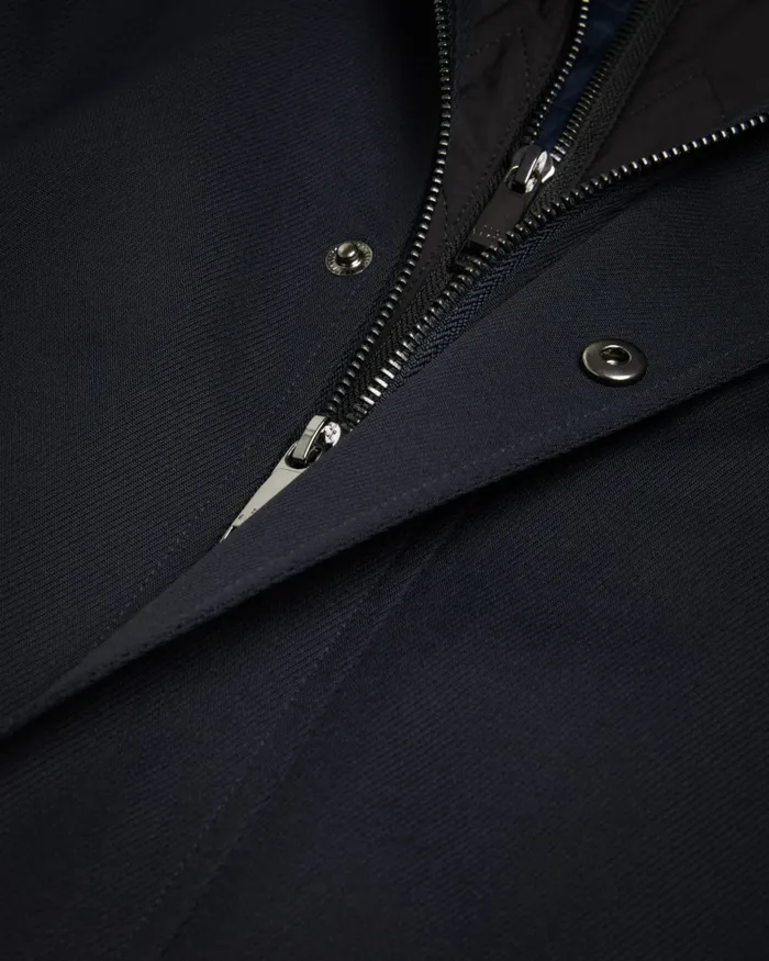 Men EROLSON 8211 Funnel Neck Coat With Removable Lining Navy Ted Baker Coats and Jackets Men EROLSON 8211 Funnel Neck Coat With Removable Lining Navy Ted Baker Coats and Jackets