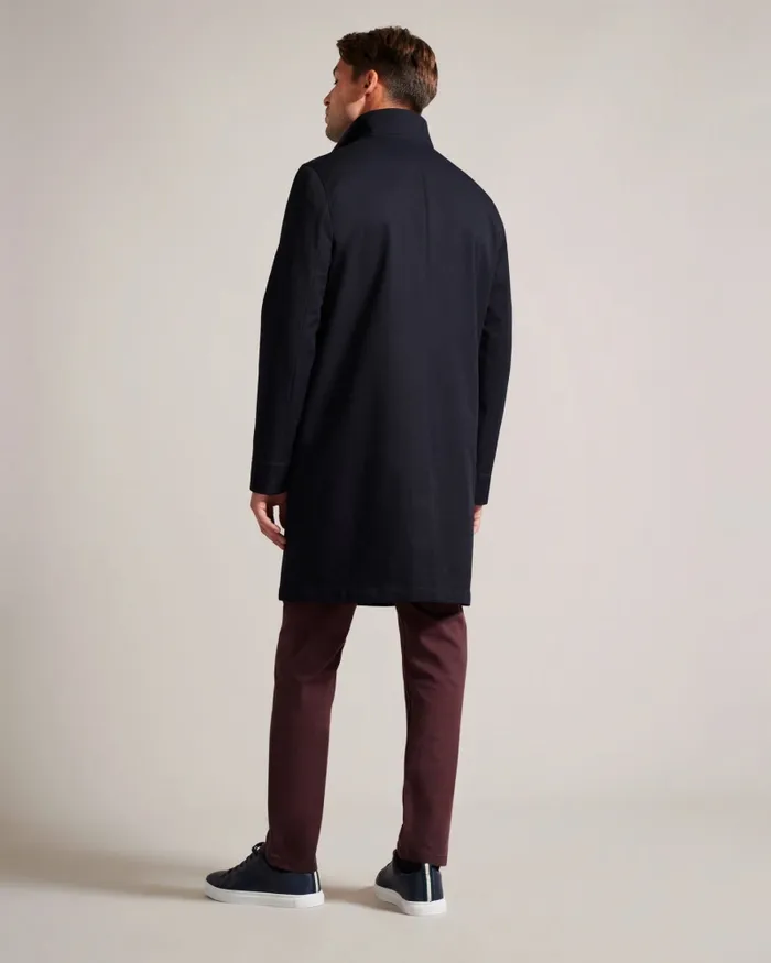 Men EROLSON 8211 Funnel Neck Coat With Removable Lining Navy Ted Baker Coats and Jackets Men EROLSON 8211 Funnel Neck Coat With Removable Lining Navy Ted Baker Coats and Jackets