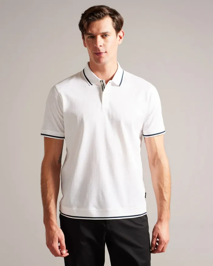Men ERWEN 8211 Regular Fit Textured Polo Shirt White Ted Baker Tops Men ERWEN 8211 Regular Fit Textured Polo Shirt White Ted Baker Tops