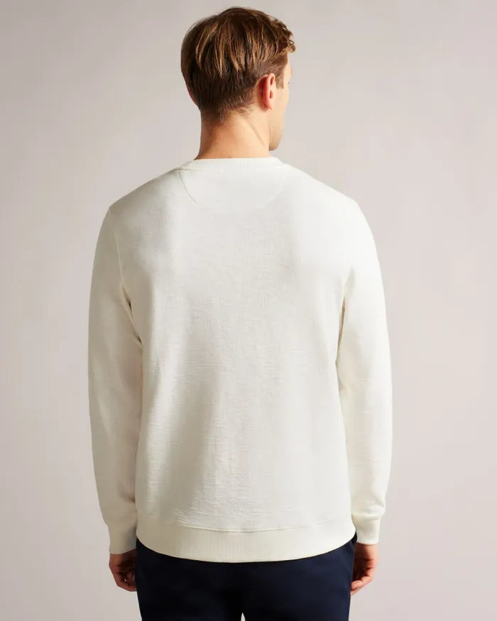 Men ESCANA 8211 Long Sleeve Relaxed Sweatshirt White Ted Baker Tops Men ESCANA 8211 Long Sleeve Relaxed Sweatshirt White Ted Baker Tops