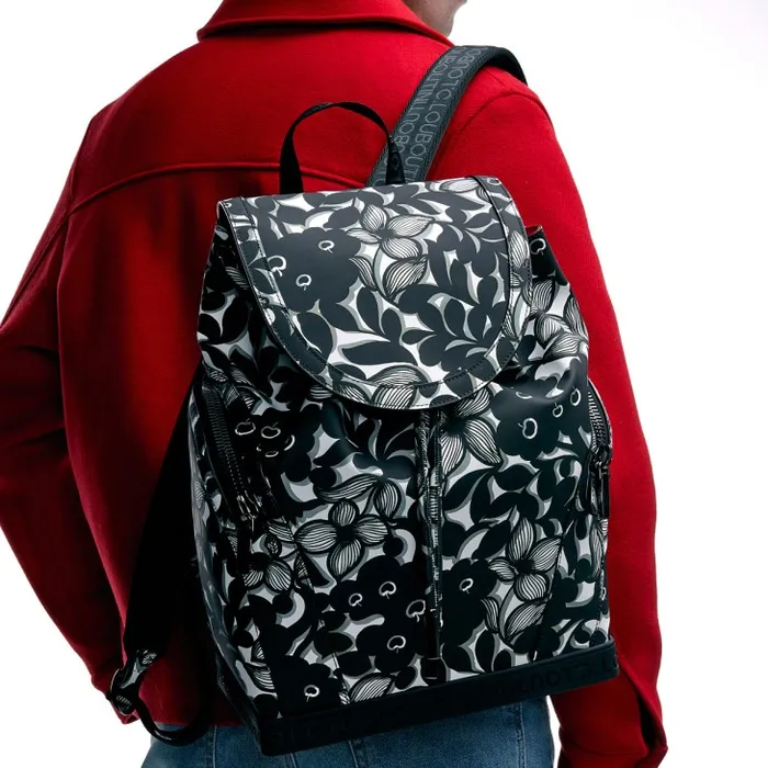 Men Explorafunk Backpack 8211 Petunia Printed Calf And Rubber 8211 Black Christian Louboutin Crossbody Bags