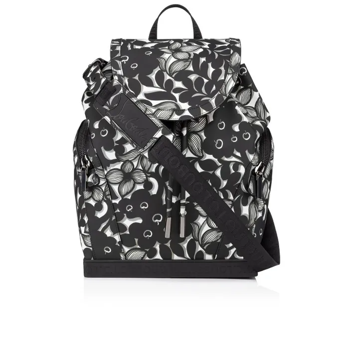 Men Explorafunk Backpack 8211 Petunia Printed Calf And Rubber 8211 Black Christian Louboutin Crossbody Bags
