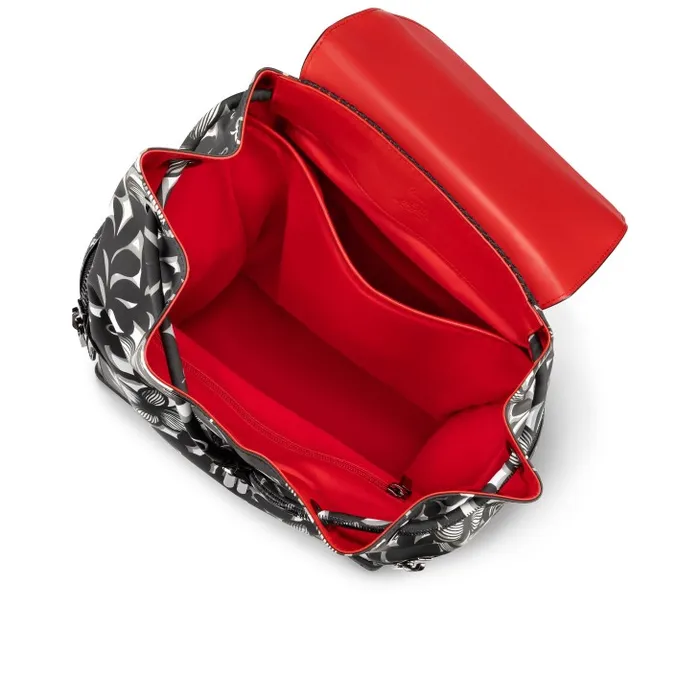 Men Explorafunk Backpack 8211 Petunia Printed Calf And Rubber 8211 Black Christian Louboutin Crossbody Bags