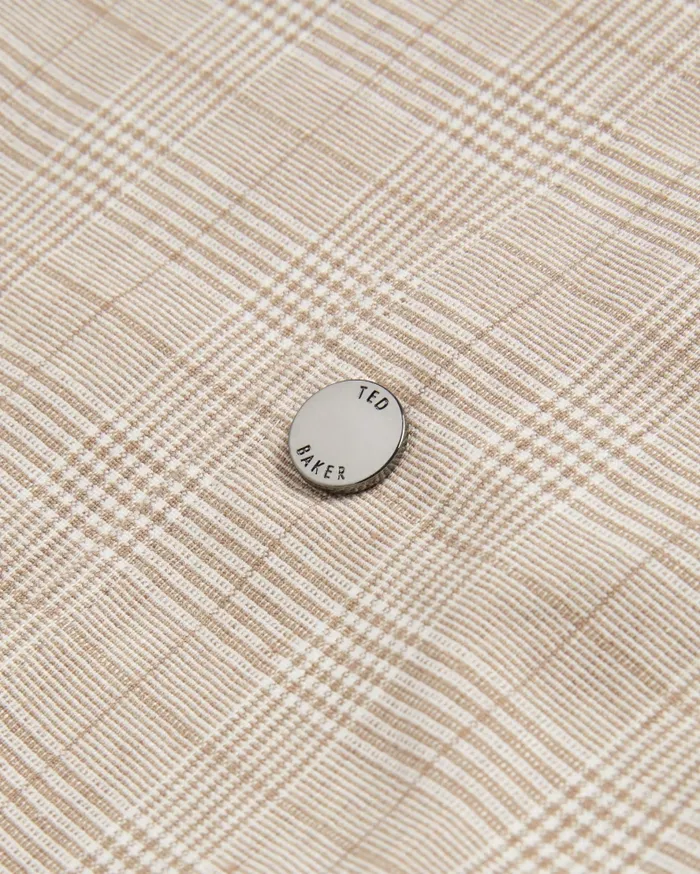 Men FIRS 8211 Check Print Collared Linen Jacket Taupe Ted Baker Coats and Jackets Men FIRS 8211 Check Print Collared Linen Jacket Taupe Ted Baker Coats and Jackets