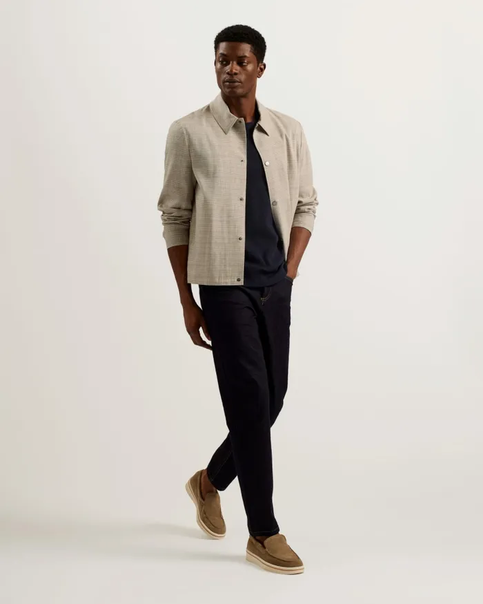 Men FIRS 8211 Check Print Collared Linen Jacket Taupe Ted Baker Coats and Jackets Men FIRS 8211 Check Print Collared Linen Jacket Taupe Ted Baker Coats and Jackets