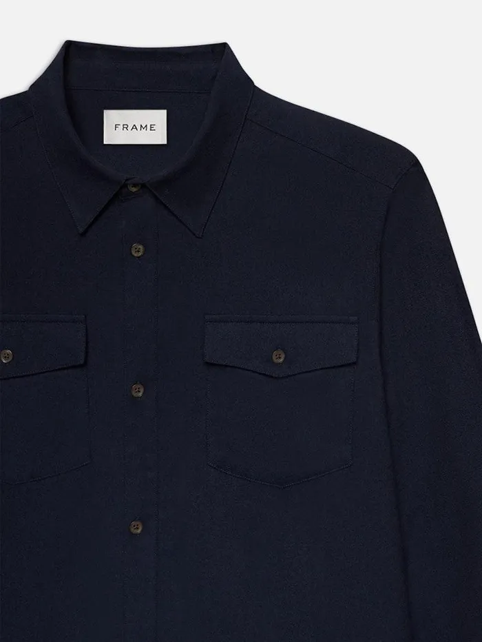Men FRAME Jackets and Coats Double Pocket Wool Blend Shirt