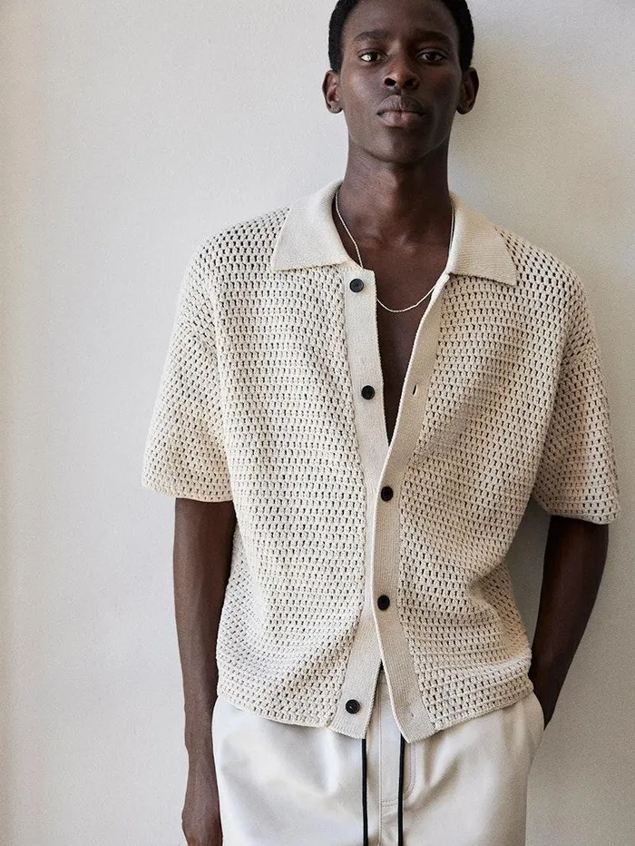 Men FRAME Shirts Open Weave Cardigan