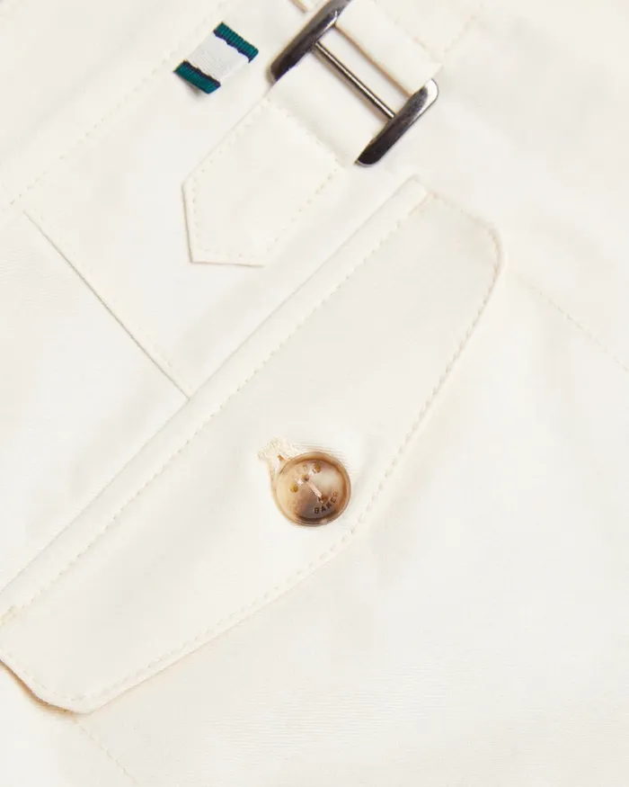 Men FULHUM 8211 Pleated Cotton Chino Shorts White Ted Baker Shorts