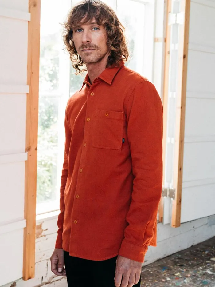 Men Gylly Shirt Dark Rosewood Finisterre Shirts