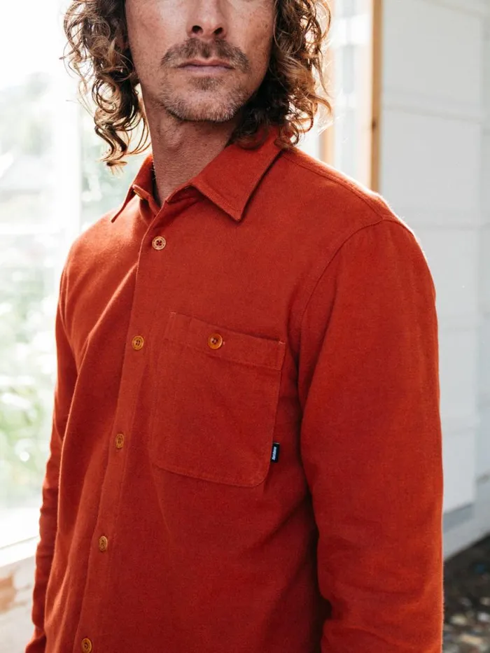 Men Gylly Shirt Dark Rosewood Finisterre Shirts