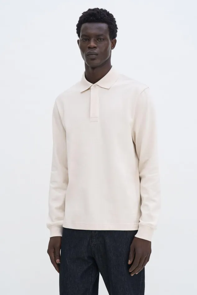 Men Heavy Cotton Rugby Shirt Cream White Filippa K TShirts