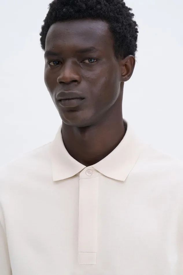 Men Heavy Cotton Rugby Shirt Cream White Filippa K TShirts