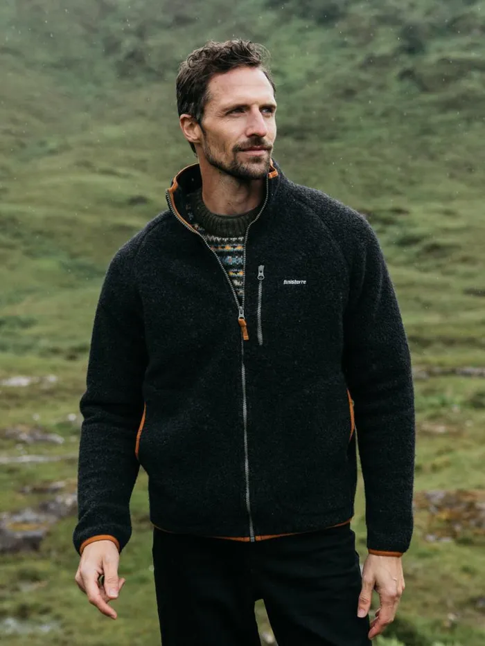 Men Hegen Full Zip Fleece Raven Black Finisterre Fleece