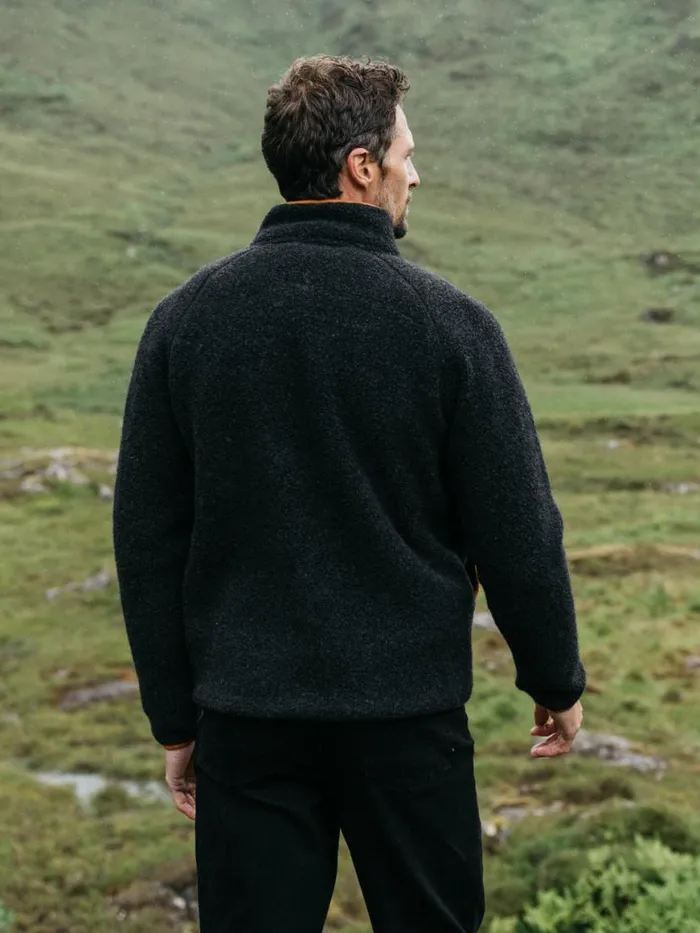 Men Hegen Full Zip Fleece Raven Black Finisterre Fleece