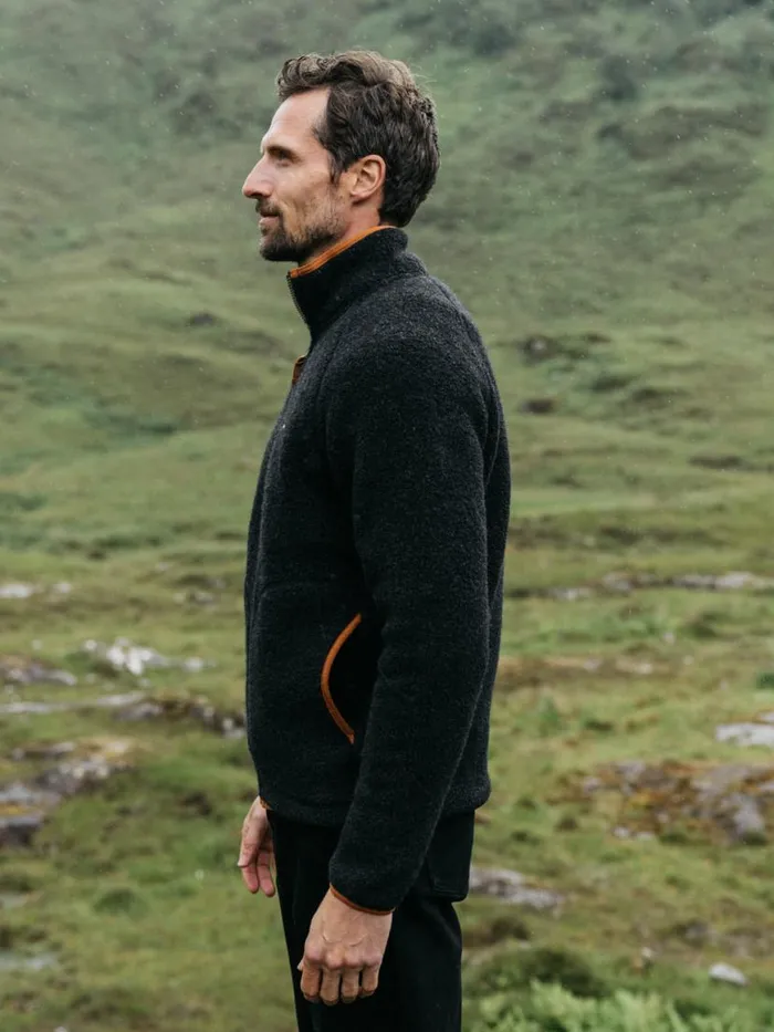 Men Hegen Full Zip Fleece Raven Black Finisterre Fleece