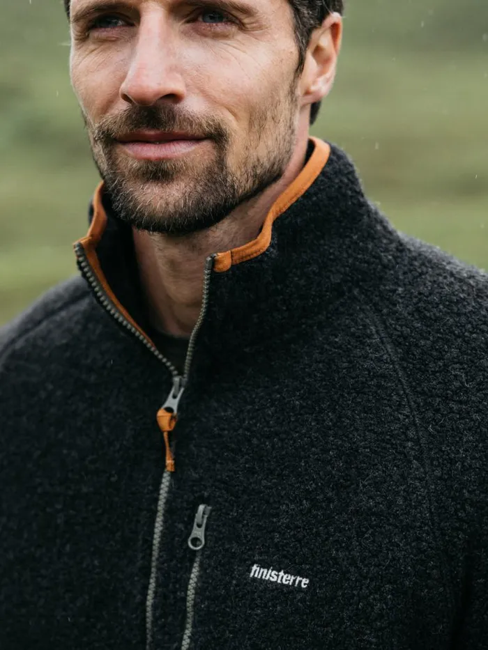Men Hegen Full Zip Fleece Raven Black Finisterre Fleece