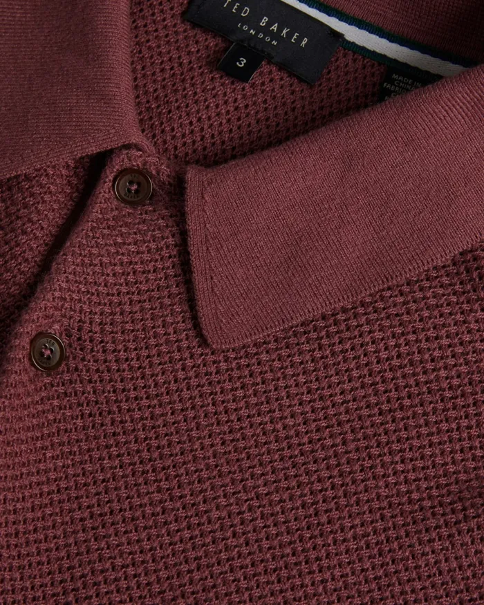Men IMAGO 8211 Short Sleeve Regular Fit Knitted Polo Shirt Maroon Ted Baker Polo Shirts Men IMAGO 8211 Short Sleeve Regular Fit Knitted Polo Shirt Maroon Ted Baker Polo Shirts
