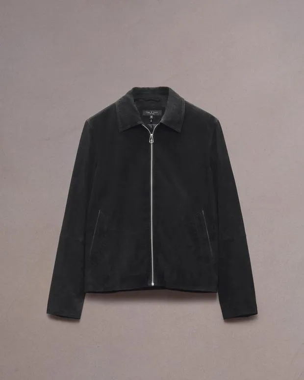 Men Jackets and Coats Rag and Bone Melrose Suede Jacket Black