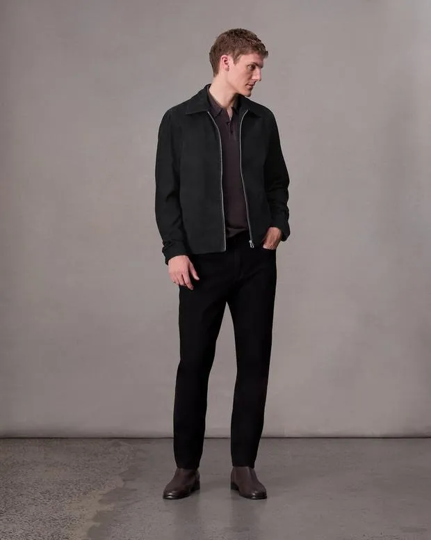 Men Jackets and Coats Rag and Bone Melrose Suede Jacket Black