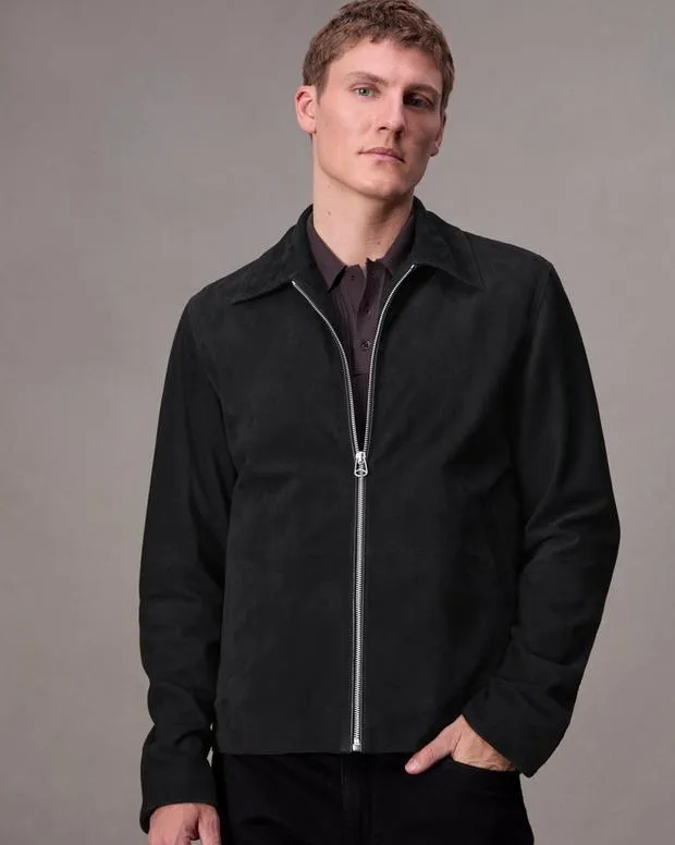Men Jackets and Coats Rag and Bone Melrose Suede Jacket Black