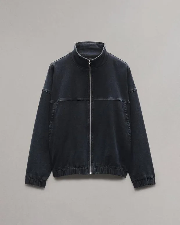 Men Jackets and Coats Rag and Bone Rbstride Denim Track Jacket Inkwell