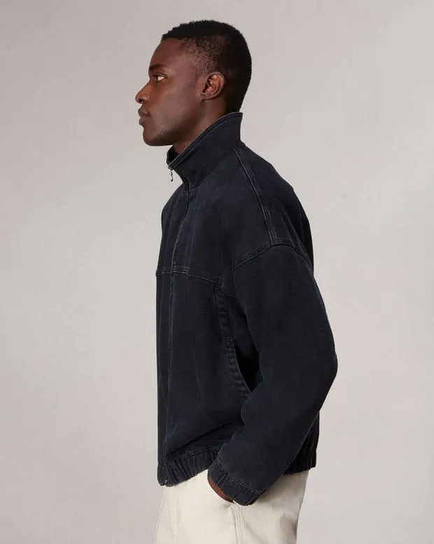 Men Jackets and Coats Rag and Bone Rbstride Denim Track Jacket Inkwell