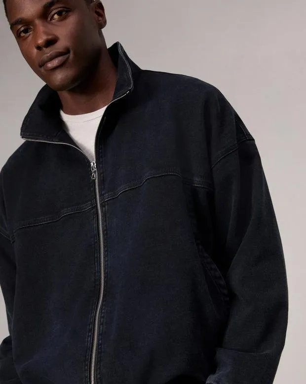 Men Jackets and Coats Rag and Bone Rbstride Denim Track Jacket Inkwell