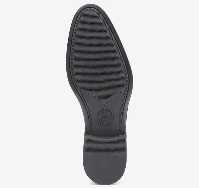 Men Johnston and Murphy Flynch Plain Toe Black Italian Calfskin LaceUps