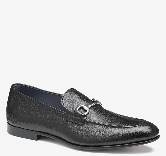 Men Johnston and Murphy Taylor Bit Loafer Black Italian Calfskin SlipOns and Loafers
