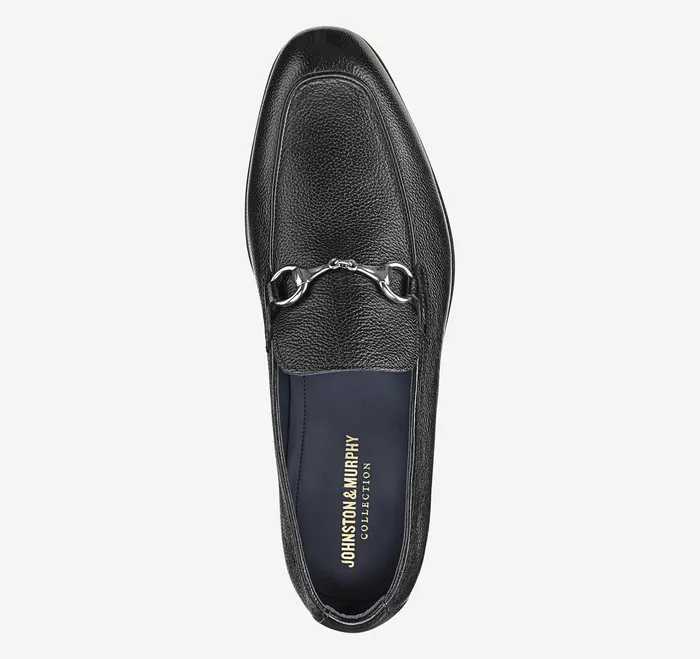 Men Johnston and Murphy Taylor Bit Loafer Black Italian Calfskin SlipOns and Loafers