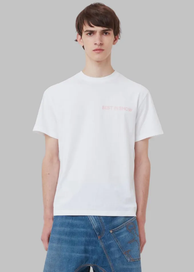 Men Jw Anderson Best In Show Back Print TShirt 8211 White The Frankie Shop Tops
