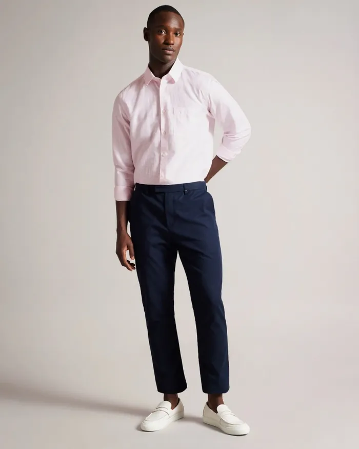 Men KINGWEL 8211 Long Sleeve Linen Blend Shirt Light Pink Ted Baker Shirts Men KINGWEL 8211 Long Sleeve Linen Blend Shirt Light Pink Ted Baker Shirts