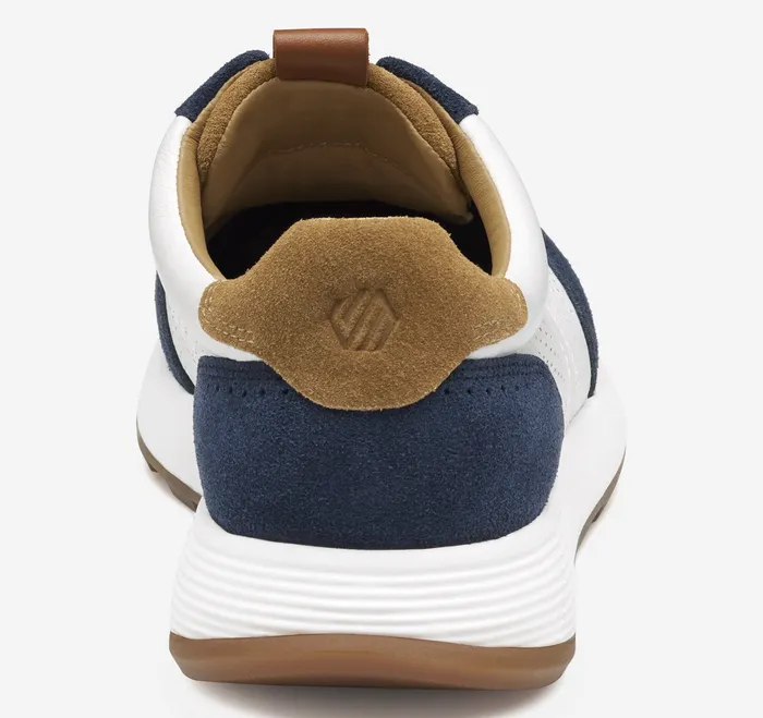 Men LaceUps Johnston and Murphy Kinnon TToe Navy SuedeWhite Full Grain