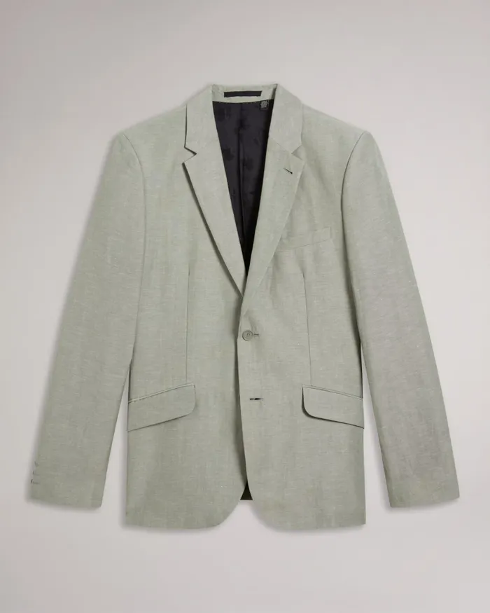 Men LANCEJ 8211 Wool And Linen Blazer Light Green Ted Baker Suits
