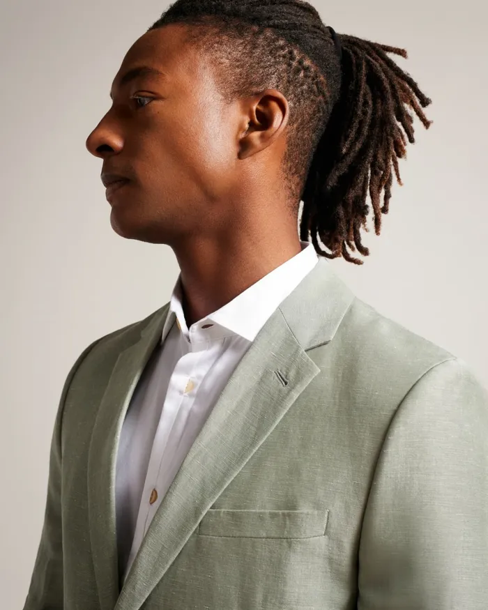 Men LANCEJ 8211 Wool And Linen Blazer Light Green Ted Baker Suits