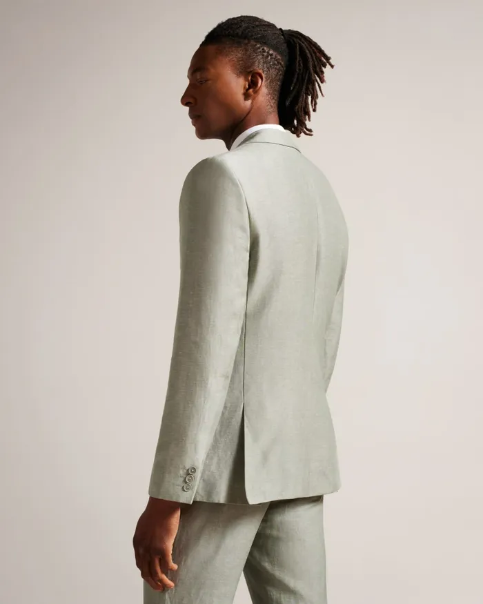 Men LANCEJ 8211 Wool And Linen Blazer Light Green Ted Baker Suits