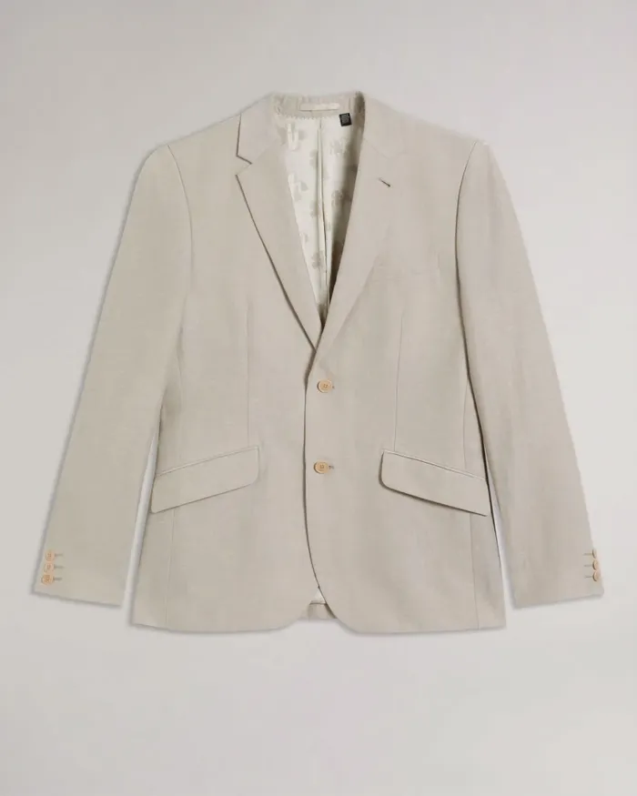 Men LANCEJ 8211 Wool And Linen Blazer Stone Ted Baker Suits