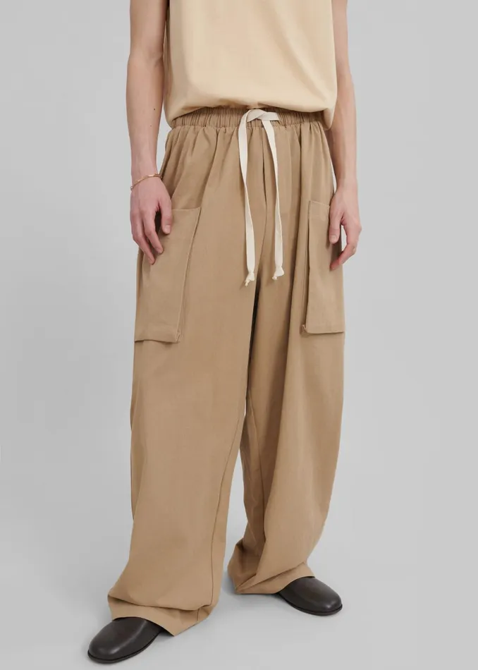Men Lauri Drawstring Cargo Pants 8211 Beige The Frankie Shop Bottoms